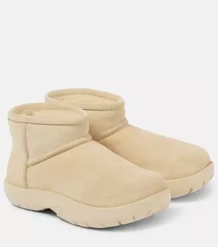 Мини-ботинки Snap на шнуровке с подкладкой из овчины Bottega Veneta, Porridge/Beige