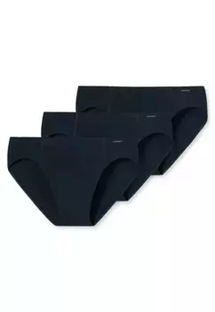 Мини-брифы Schiesser ""Essentials"" (3 шт. в упаковке), небольшой логотип на поясе, цвет морской волны