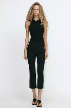 Мини-брюки-клеш ZARA, черный