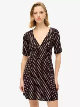 Мини-чайное платье от добби Superdry, черный/разноцветный