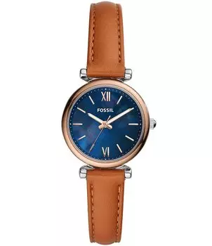 Мини-часы Fossil Carlie с тремя стрелками из коричневой кожи, бежевый
