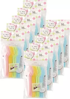 Мини-цветные вилки Strix Design, набор из 16 x 10 шт., пастельные цвета, 4 цвета, 3,9 дюйма 10 см), сделано в Японии, столовые приборы, вечеринка, на открытом воздухе, досуг, красочный десерт, розовый, Желтый,