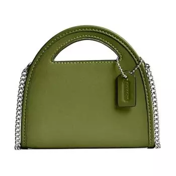 Мини-держатель для карт из коровьей кожи, женский, темно-лаймовый COACH
