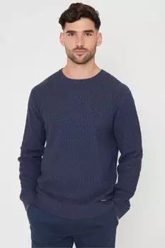 Мини джемпер с круглым вырезом и косичной вязкой Threadbare, голубой