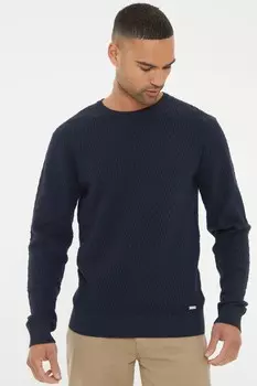 Мини джемпер с круглым вырезом и косичной вязкой Threadbare, синий