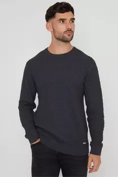 Мини джемпер с круглым вырезом и косичной вязкой Threadbare, серый