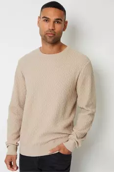 Мини джемпер с круглым вырезом и косичной вязкой Threadbare, синий