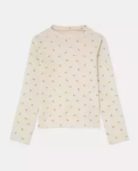 Мини-футболка в рубчик с длинными рукавами для девочек Kids El Corte Ingls, белый