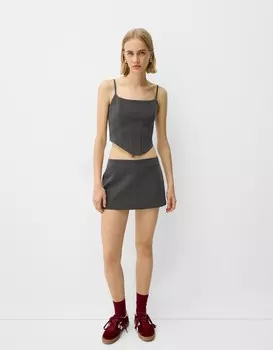 Мини-Юбка Bershka, серый