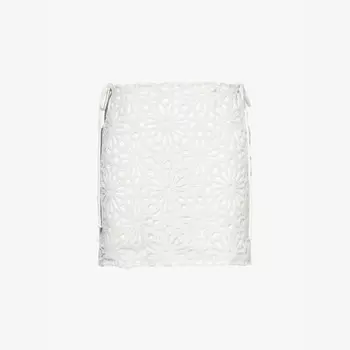 Мини-Юбка Bonnie из хлопка, связанная крючком Amy Lynn, белый