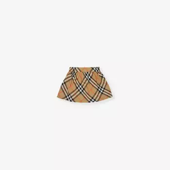 Мини-Юбка Camila из хлопка в клетку с резинкой на талии 6-24 месяца Burberry, желтый