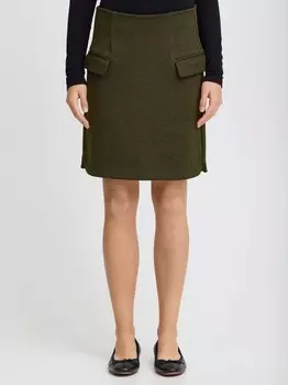 Мини-Юбка ihkate жаккардовая Ichi, хаки