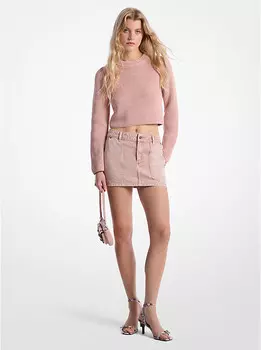 Мини-Юбка из денима, окрашенная в готовом виде Michael Kors, розовый