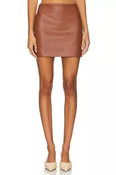 Мини-Юбка из кожи Enza Costa, цвет nutshell