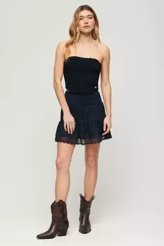 Мини-Юбка из микса кружева Ibiza Superdry, синий