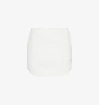 Мини-Юбка из тканой смеси с закругленным подолом и двумя накладными карманами Jw Anderson, белый