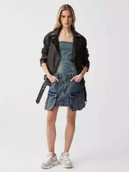 Мини-Юбка карго из денима B.Angel, цвет medium wash