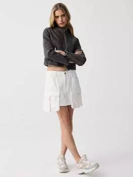 Мини-Юбка карго из денима B.Angel, цвет optical white