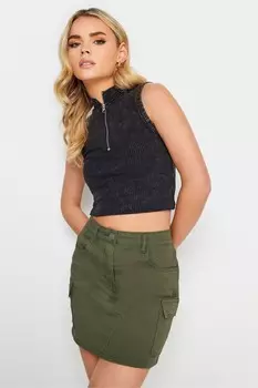 Мини-Юбка карго Pixiegirl Petite, зеленый