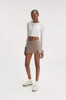 Мини-Юбка-Комбинация Monki, бежевый