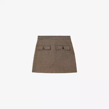 Мини-Юбка Lena с узором «гусиная лапка» Reiss, черный