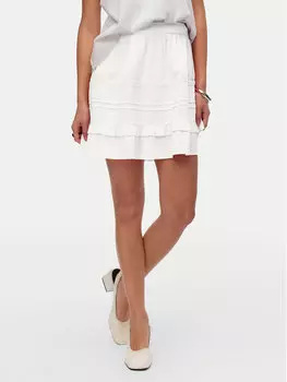Мини-Юбка обычного кроя Pretty 10325239 Vero Moda, белый