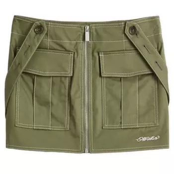 Мини-Юбка с карго-ремешками Off-White, зеленый