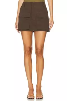 Мини-Юбка с карманом-карго Aexae, коричневый