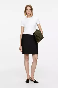 Мини-Юбка с мягкой подкладкой Arket, черный