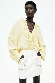 Мини-Юбка с покрытием H&M, бежевый