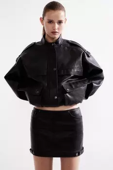 Мини-Юбка с покрытием H&M, коричневый