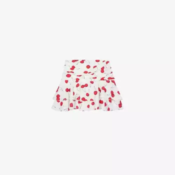 Мини-Юбка с принтом «Вишня» и многоуровневым подолом The Kooples, красный