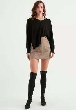 Мини-Юбка с пуговицами Herita, коричневый