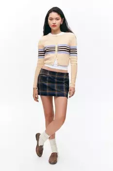 Мини-Юбка с заниженной талией Monki, синий