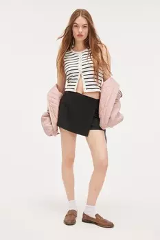 Мини-Юбка с запахом Monki, черный