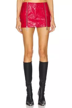 Мини-Юбка с застежкой-молнией Kim Shui, красный