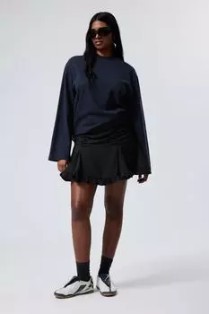 Мини-Юбка со рюшами Weekday, черный