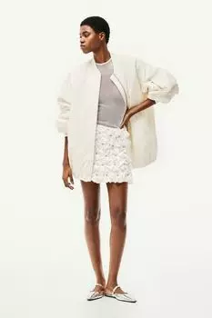 Мини-Юбка со стразами H&M, белый