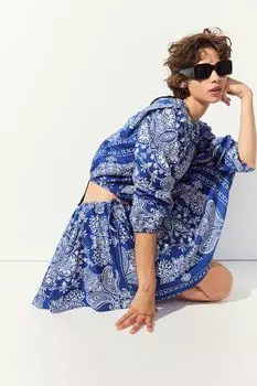 Мини-Юбка-Солнце H&M, синий
