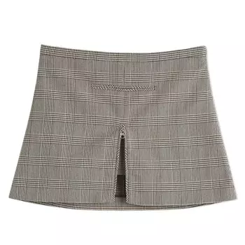 Мини-Юбка в клетку Courrges, коричневый