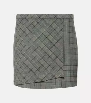 Мини-Юбка в клетку Mix Ganni, серый