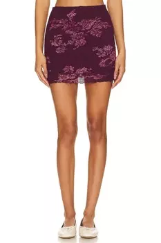 Мини-Юбка в сеточку poppy Free People, цвет berry combo