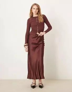 Мини-кардиган в рубчик шоколадного цвета ASOS DESIGN