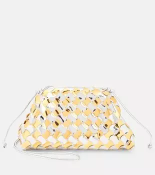 Мини-клатч из зеркальной кожи Bottega Veneta, металлический
