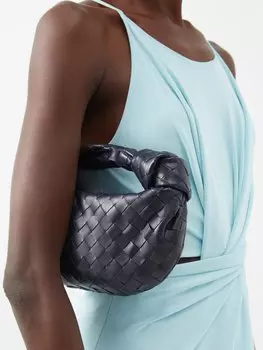 Мини-клатч jodie из кожи intrecciato Bottega Veneta, синий