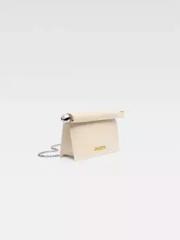 Мини-клатч на вынос La Petite Pochette Rond Carr Jacquemus, слоновая кость