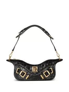 Мини-клатч с тисненым логотипом Balmain, черный