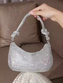 Мини-клатч, серебряный