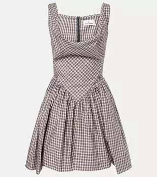 Мини-коктейльное платье Sunday в клетку с драпировкой Vivienne Westwood, Aw25-OffWhite