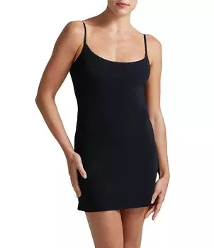 Мини-комбинация на бретельках с овальным вырезом и бретельками Commando Commando, черный